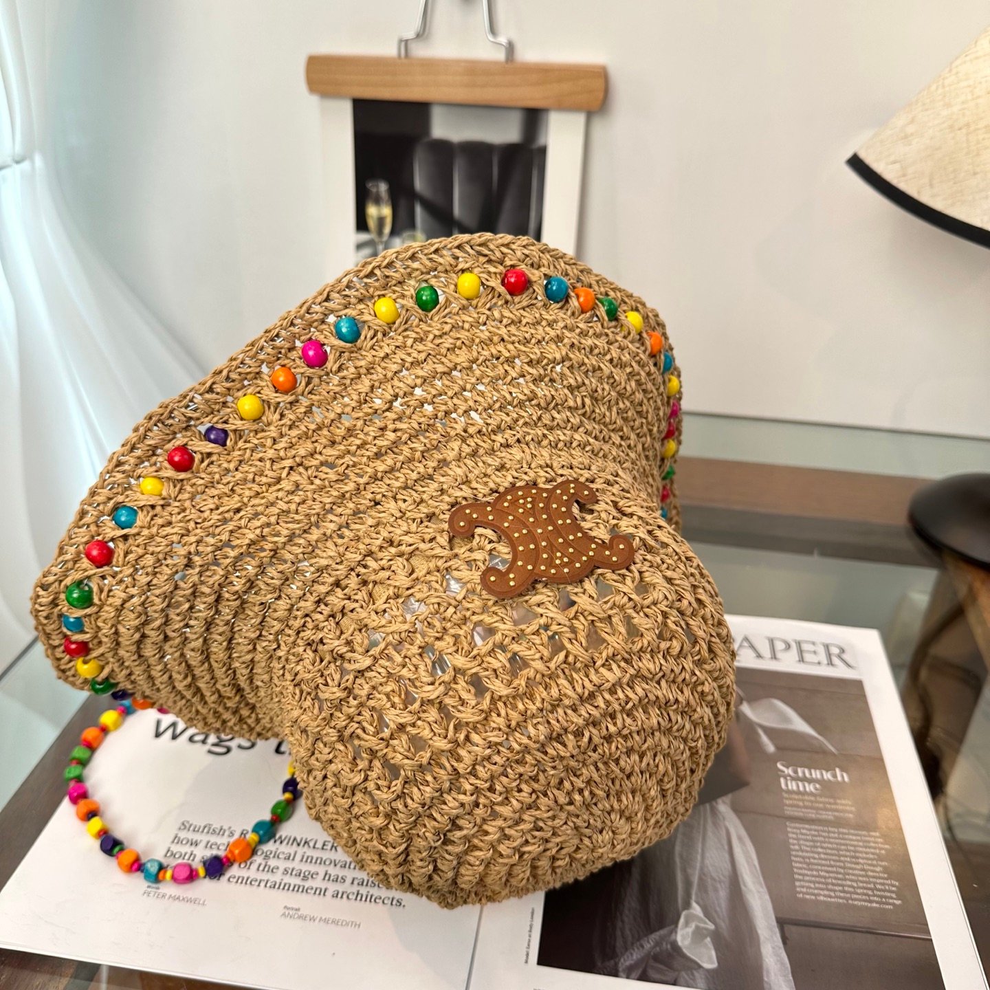 CELINE Triomphe Rafi Grass Fisherman Hat B6060201 - Image 8