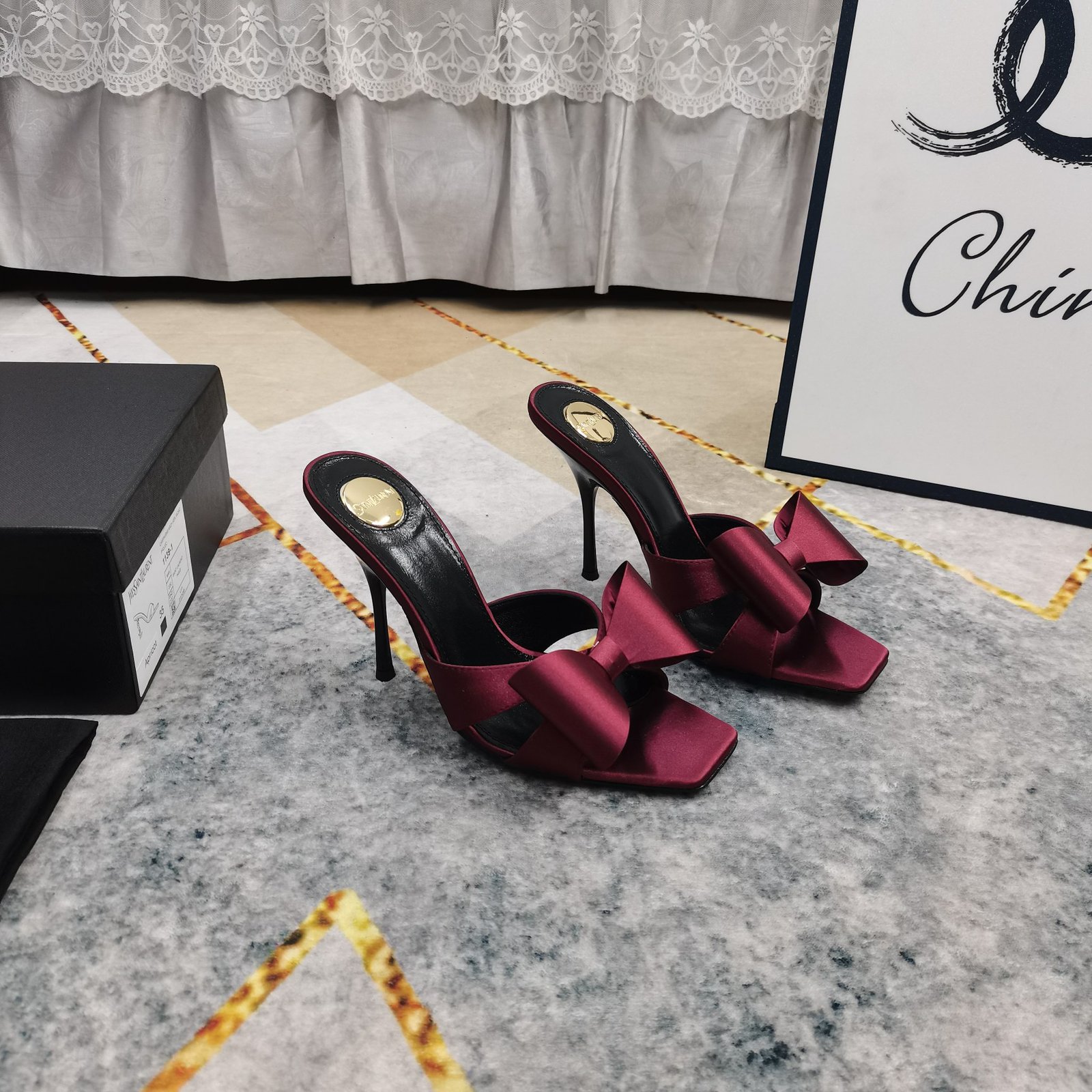 Saint Laurent Satin Muller Shoes B6060204 - Image 2