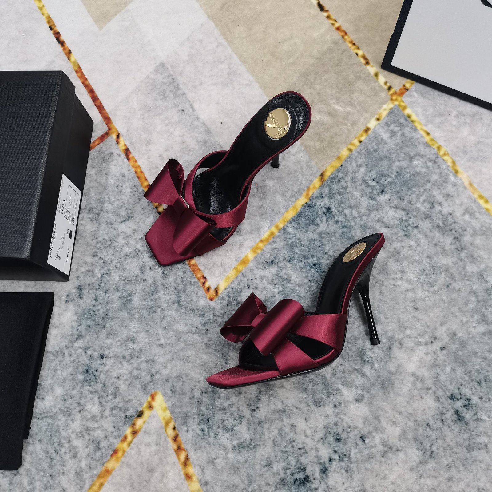 Saint Laurent Satin Muller Shoes B6060204 - Image 3