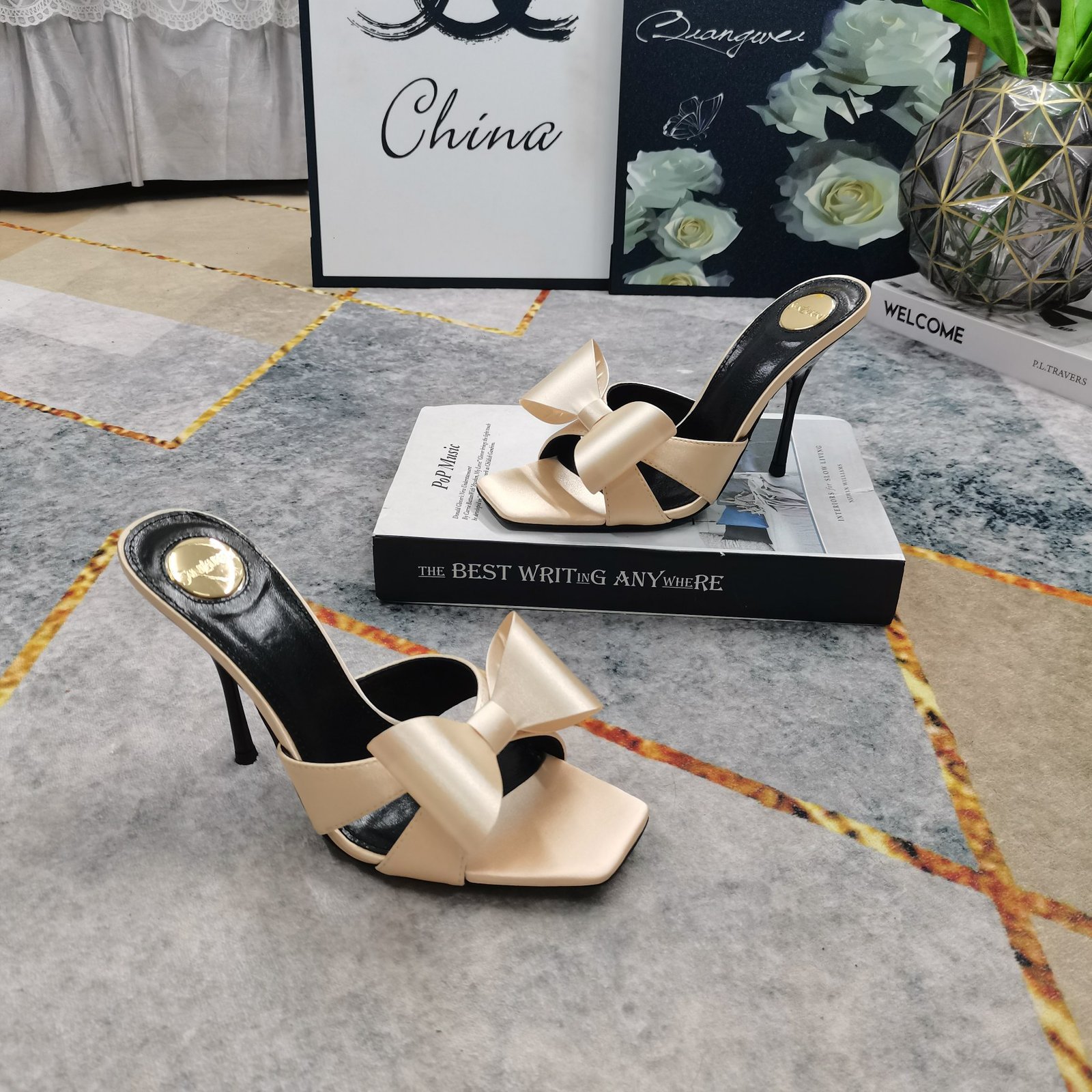 Saint Laurent Satin Muller Shoes B6060204 - Image 6