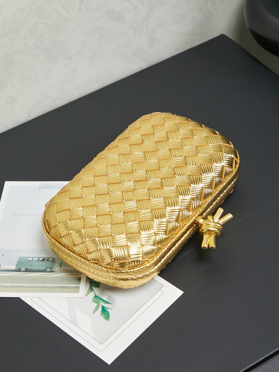 Bottega Veneta Knot Padded Leather Clutch Bag B6060302 - Image 3