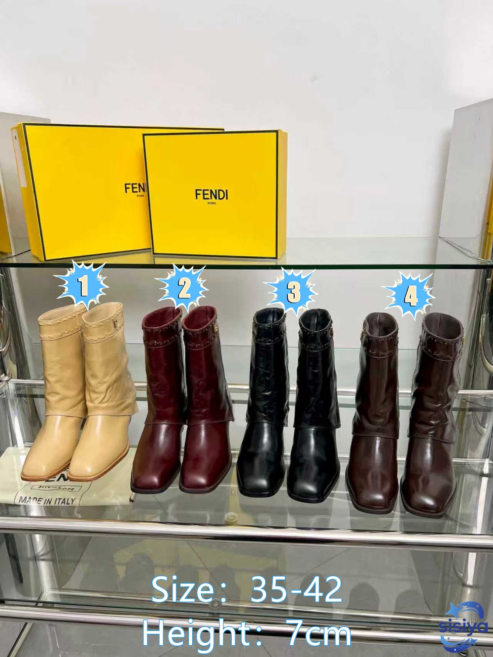 Fendi leather mid-calf boots B6060304