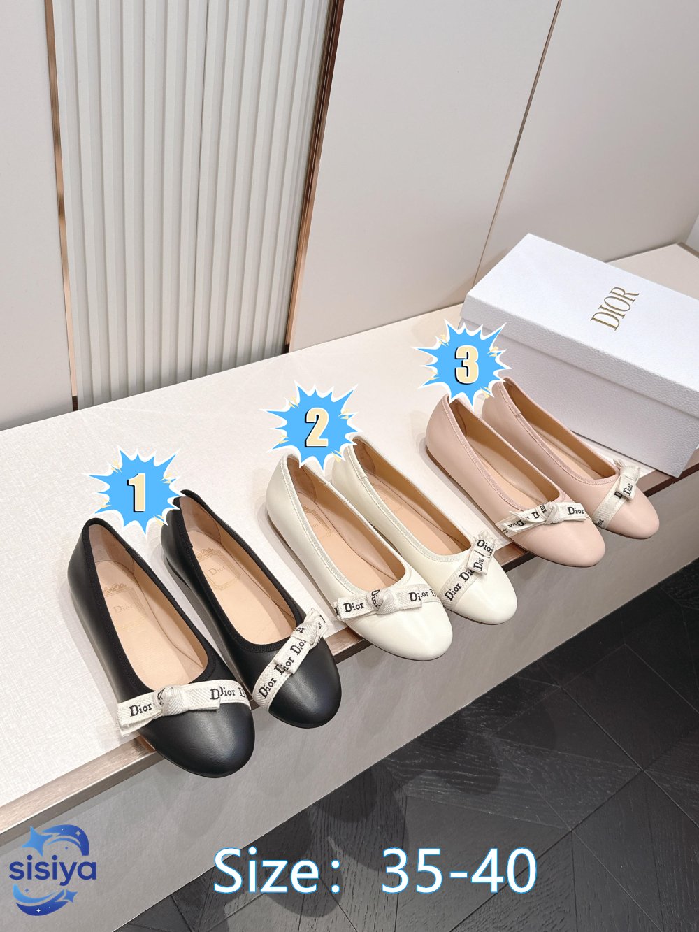 Dior sheepskin ballet flats J'Adior B6060402