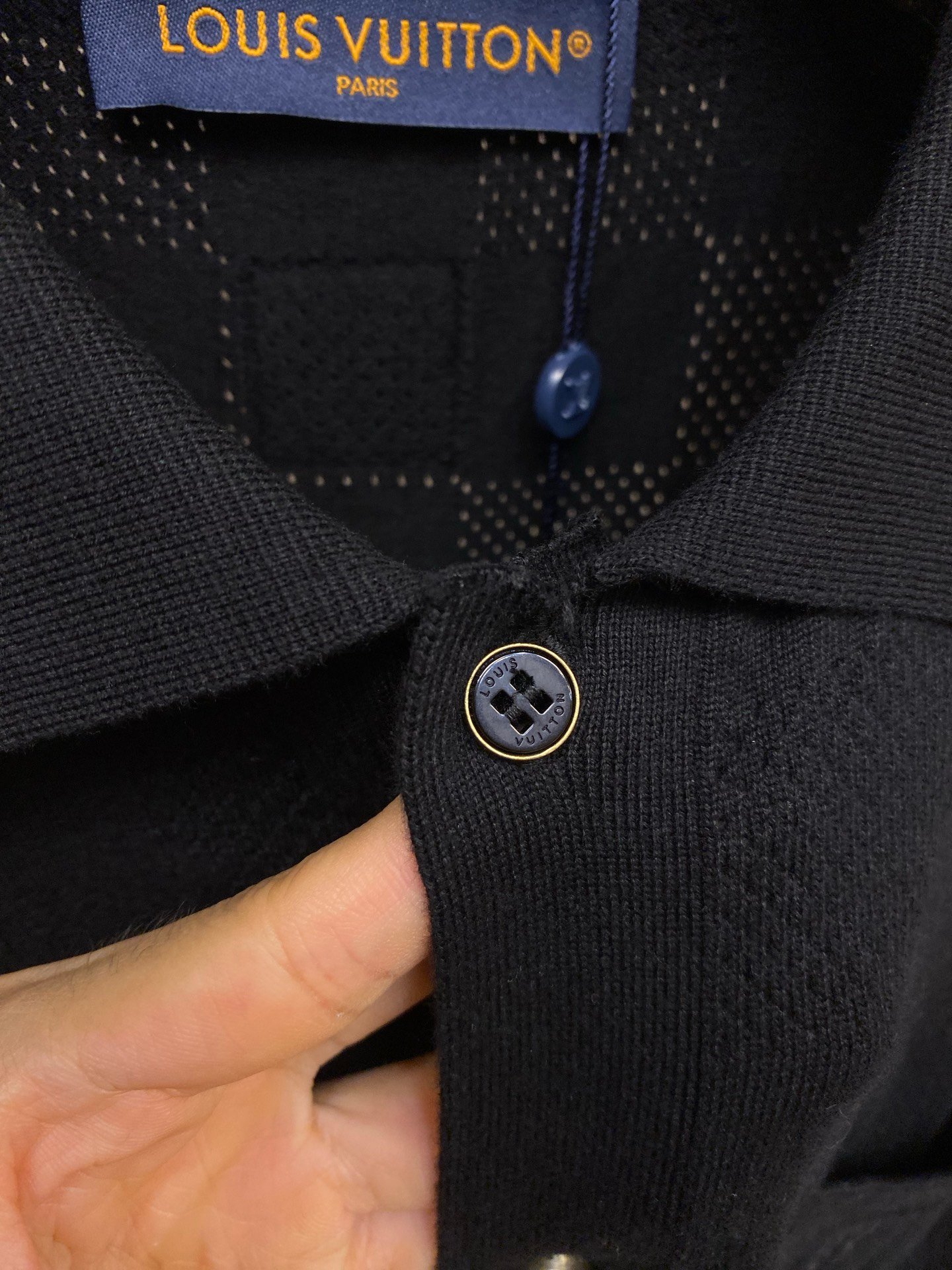 Louis embroidery logo back patch knitted cardigan M6060804 - Image 9