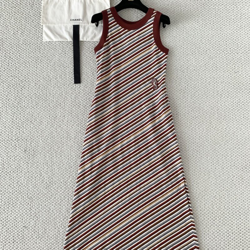CHANEL Coco Beach Striped Long Dress W6060801