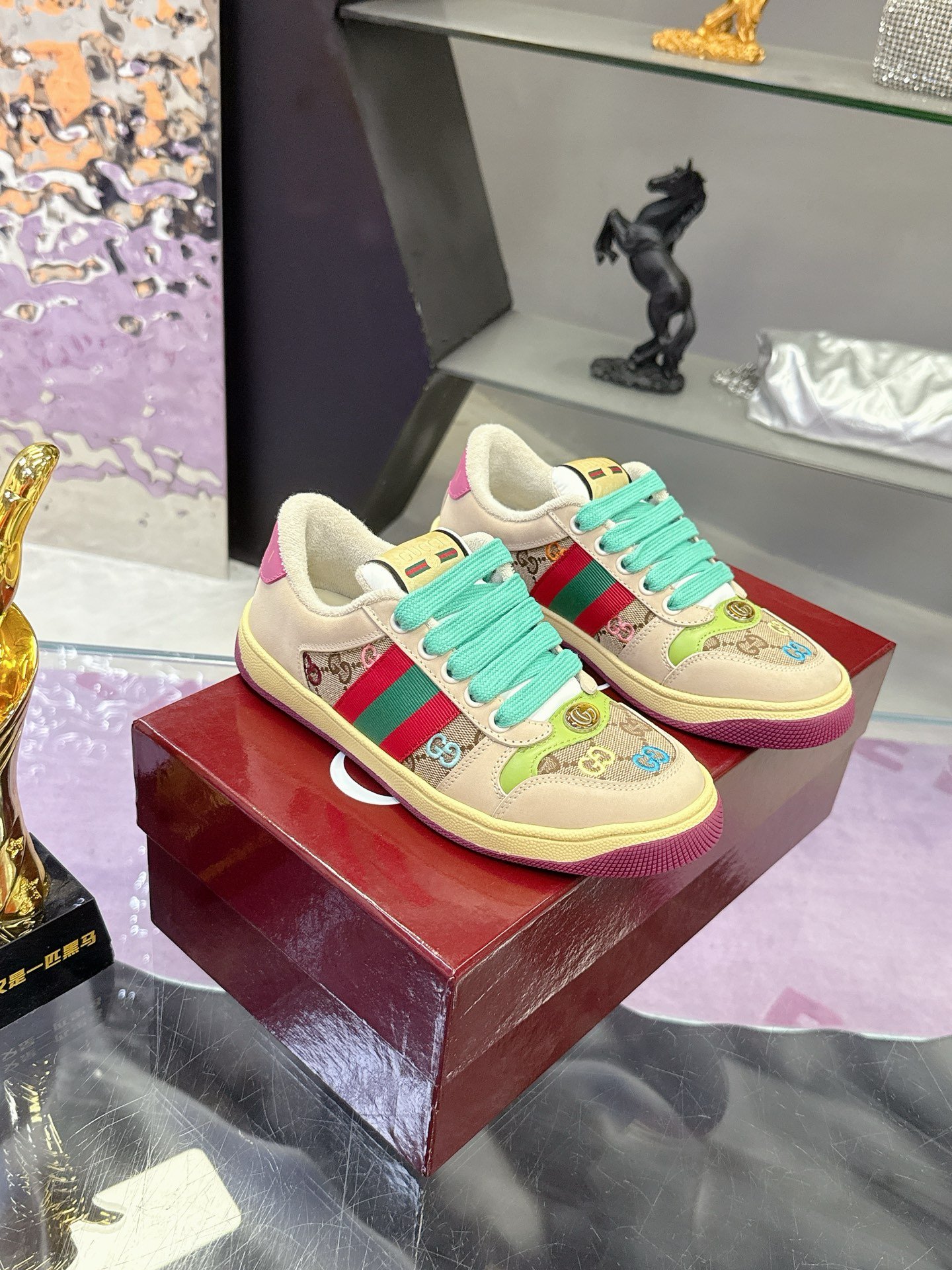 Gucci Screener GG Embroidery Sneakers B6060904 - Image 2