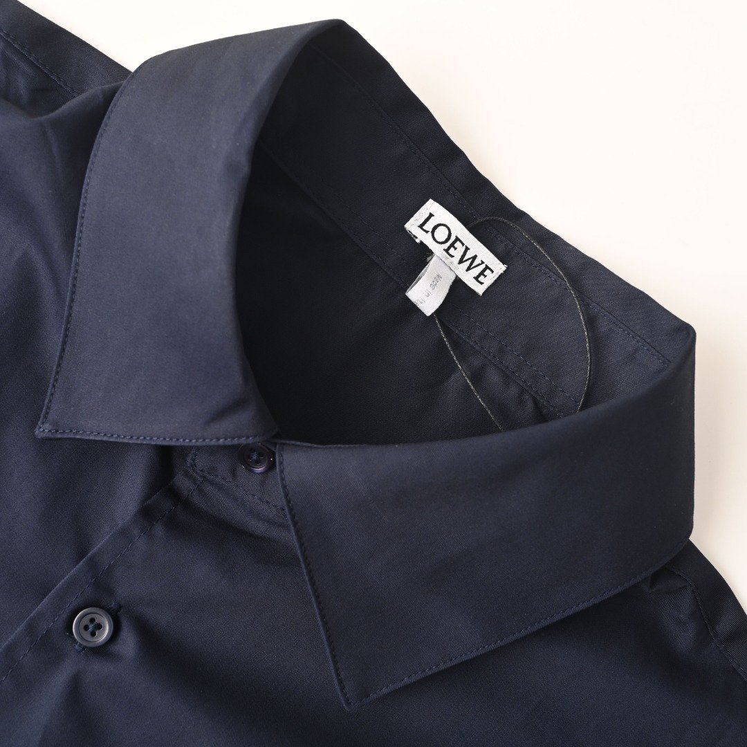 LOEWE Roievi Anagram Two-color Embroidered Patch Pocket Long-Sleeved Shirt M6061004 - Image 5