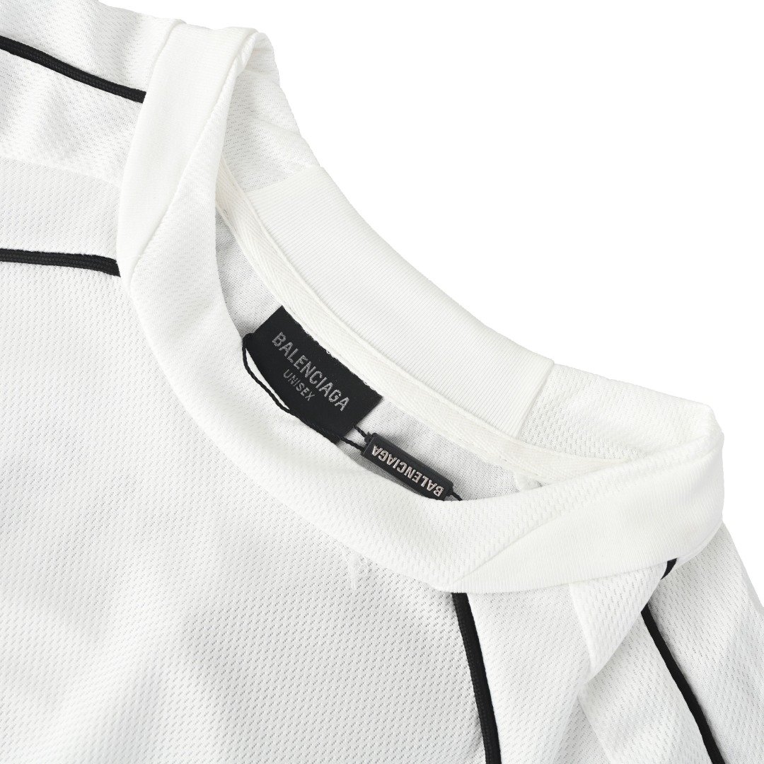 BALENCIAGA / PARIS No. 10 Embroidered Print Short-Sleeved T-Shirt M6061005 - Image 6