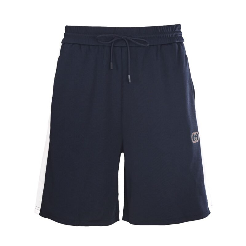 Gucci/GUC Blue and White Striped Embroidered Logo Shorts M6061006