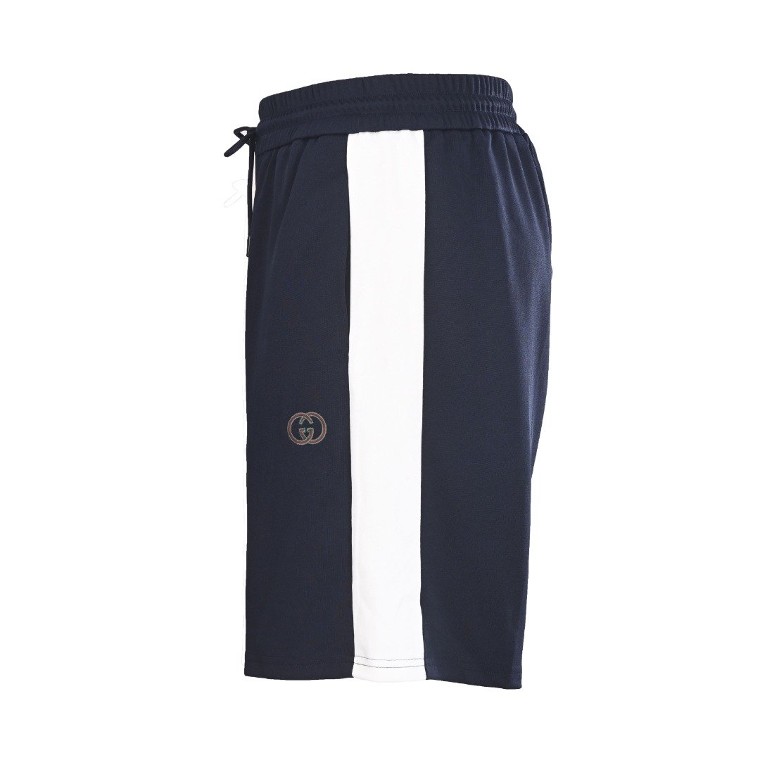 Gucci/GUC Blue and White Striped Embroidered Logo Shorts M6061006 - Image 3