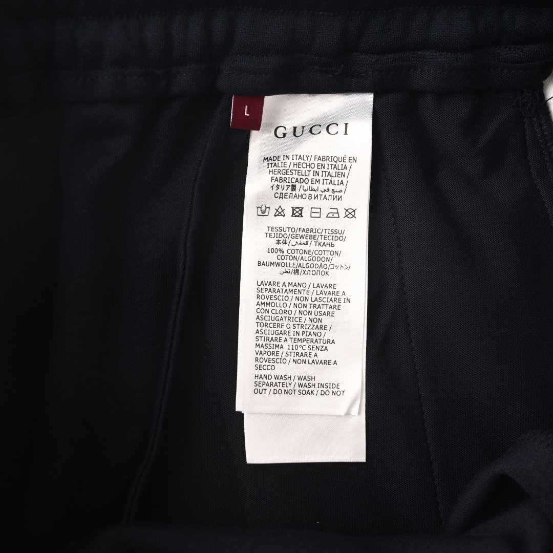 Gucci/GUC Blue and White Striped Embroidered Logo Shorts M6061006 - Image 10