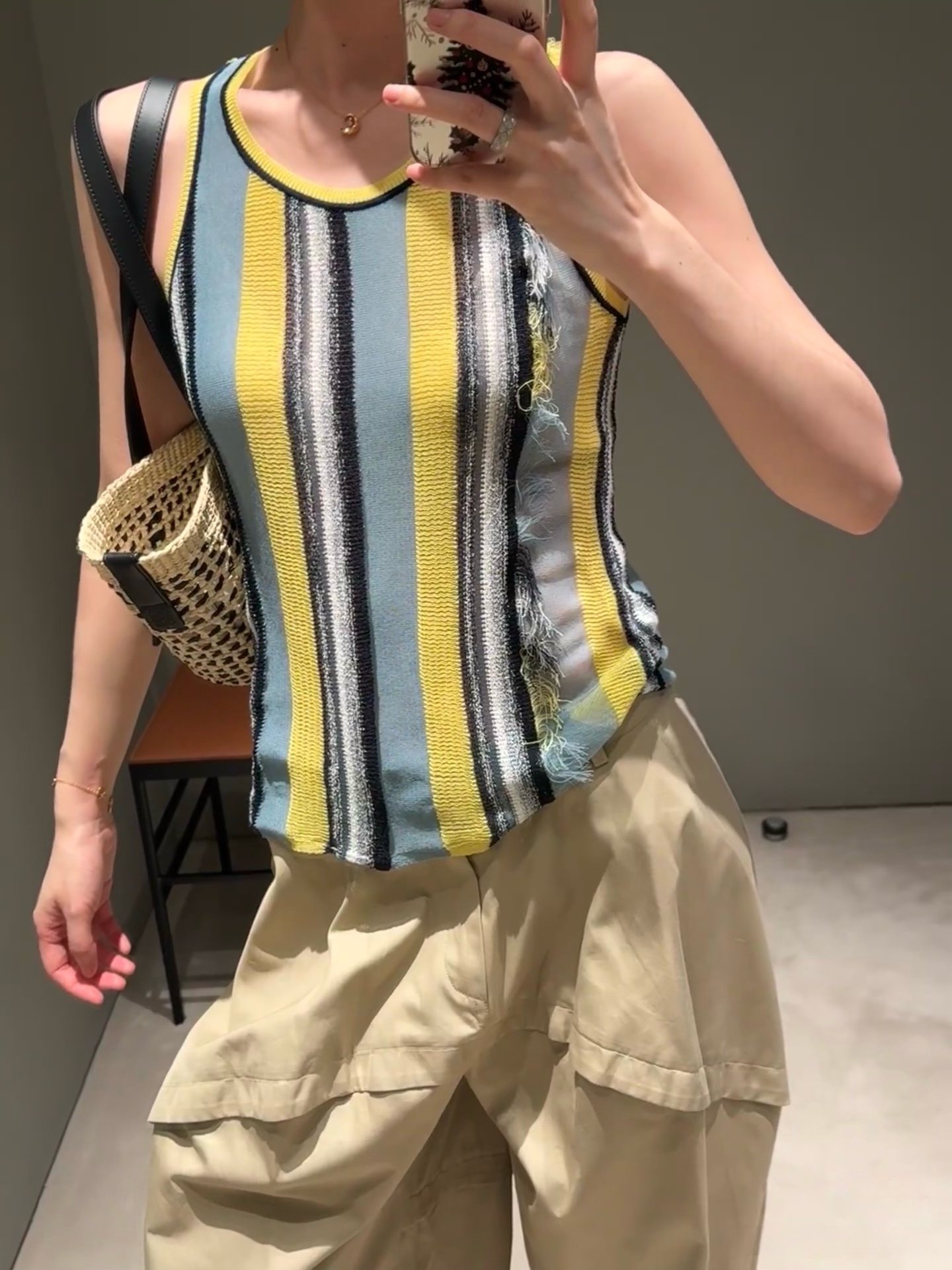 LOEWE Blue x Paula's Ibiza Stripe Fringe-Detail Tank Top W6061204 - Image 6