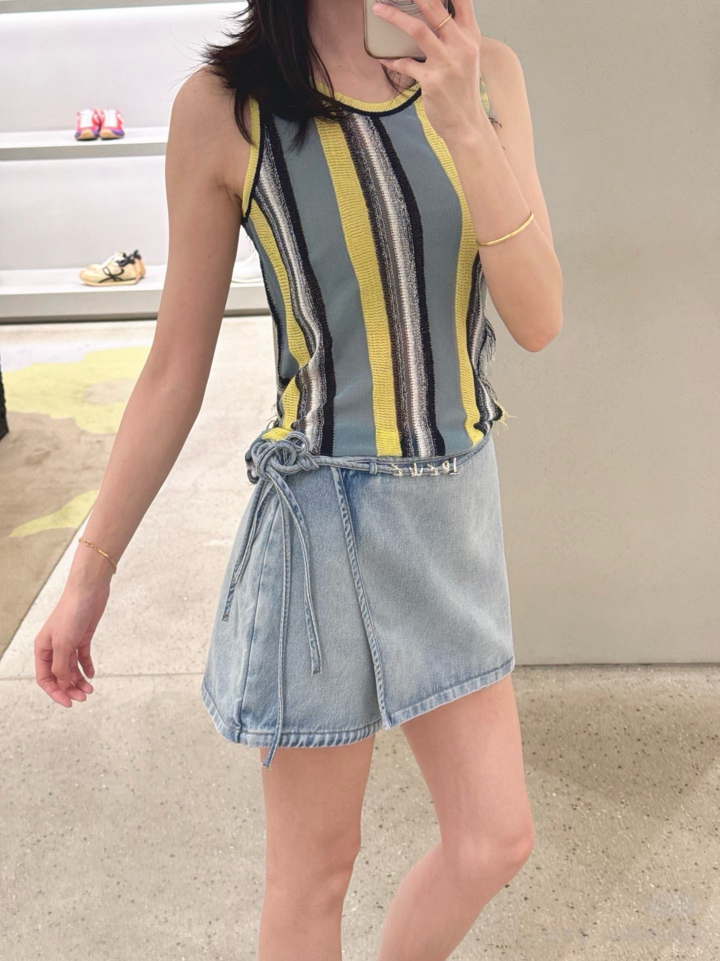 LOEWE Blue x Paula's Ibiza Stripe Fringe-Detail Tank Top W6061204 - Image 7