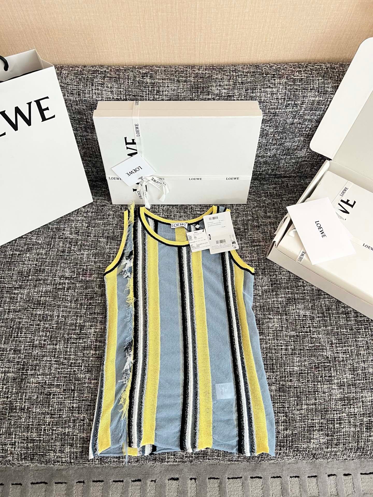 LOEWE Blue x Paula's Ibiza Stripe Fringe-Detail Tank Top W6061204