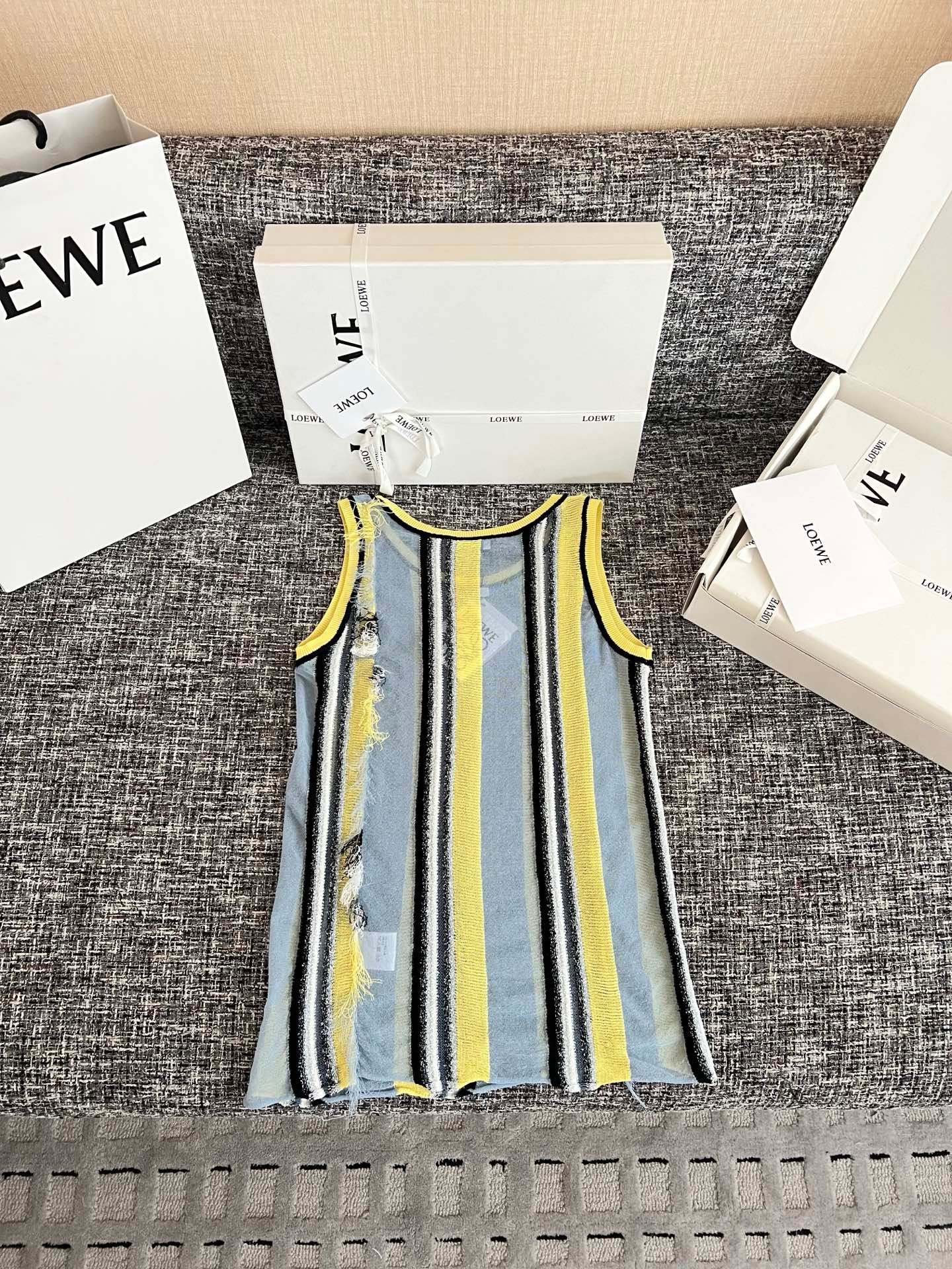 LOEWE Blue x Paula's Ibiza Stripe Fringe-Detail Tank Top W6061204 - Image 5
