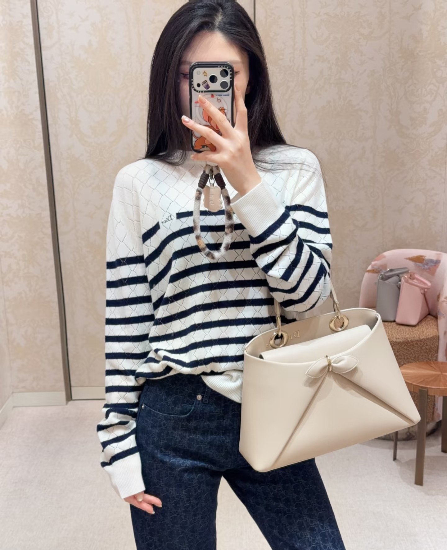 Dior Marinière Sweater Ecru W6061304 - Image 7