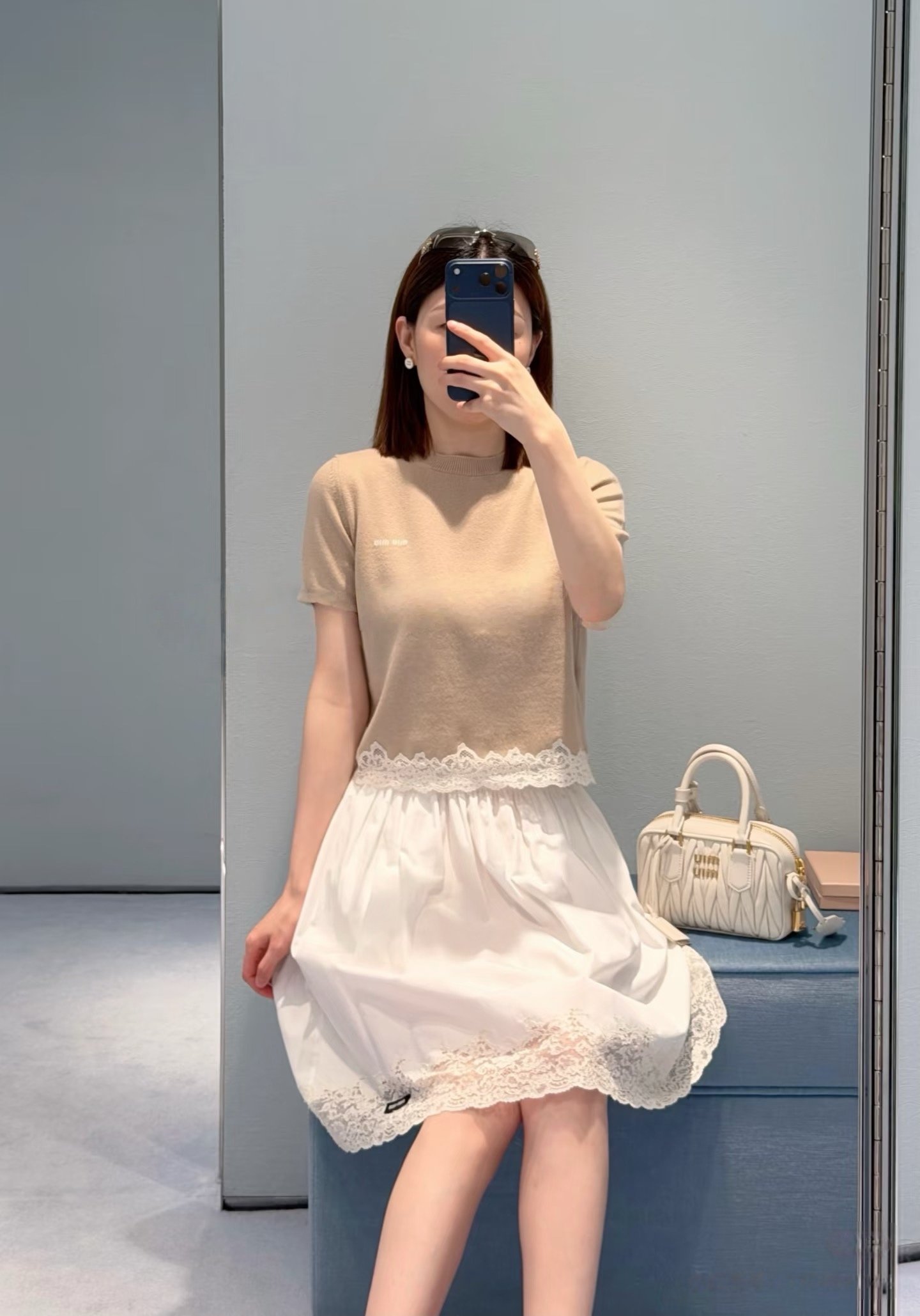Miu Miu Cashmere And Lace Jersey W6061502 - Image 9