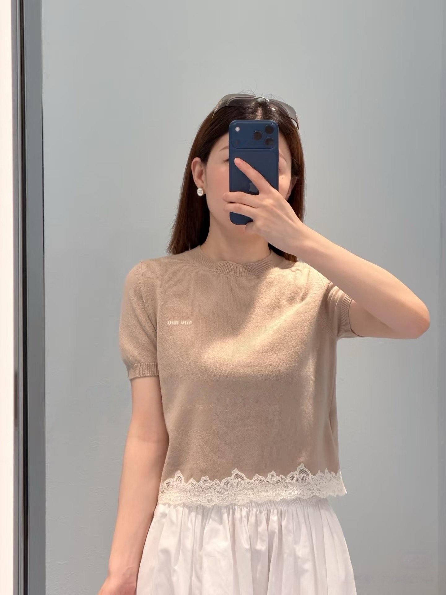 Miu Miu Cashmere And Lace Jersey W6061502 - Image 8