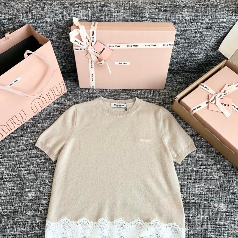 Miu Miu Cashmere And Lace Jersey W6061502