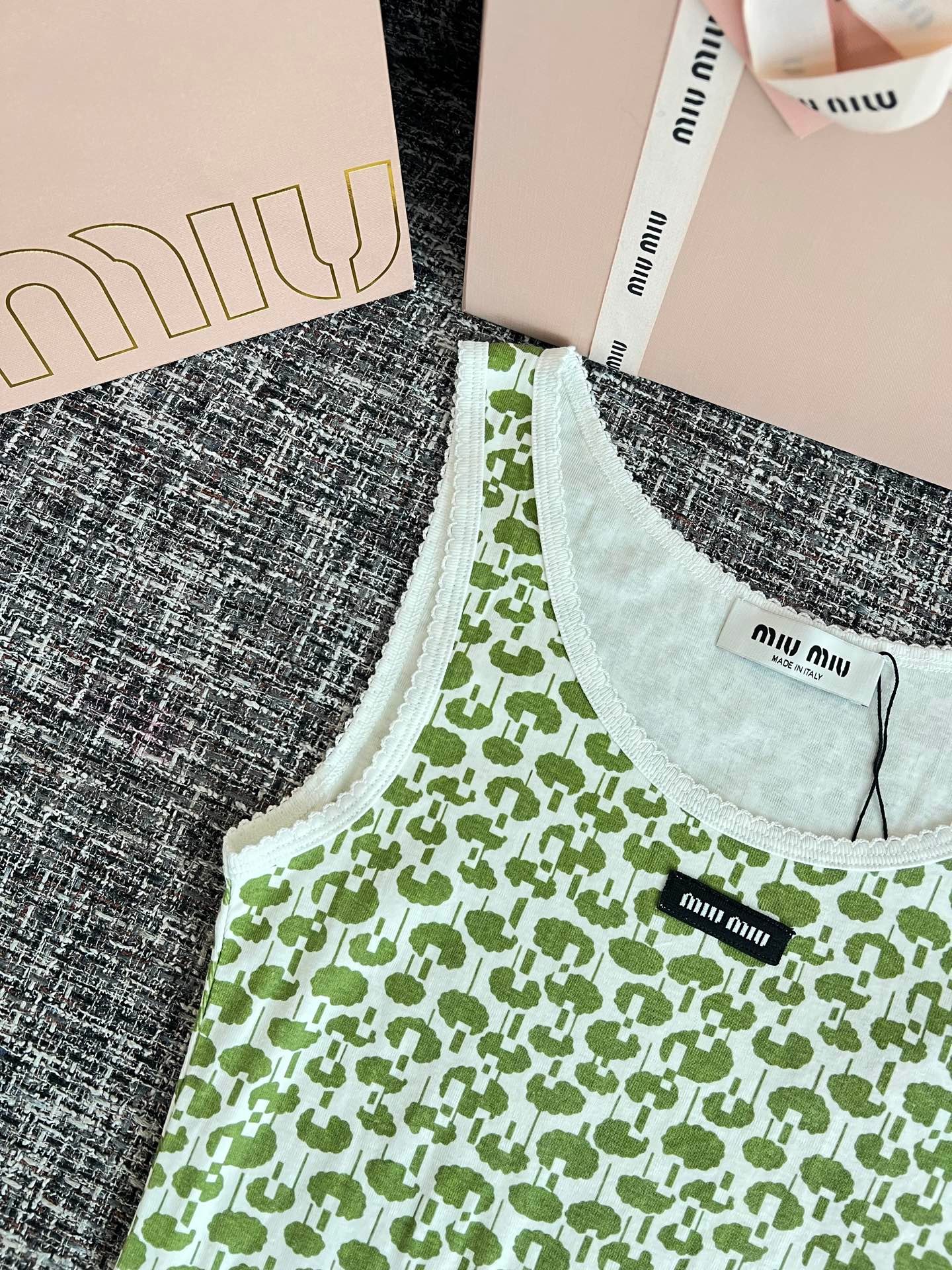 Miu Miu Cotton Tank Top W6061504 - Image 3